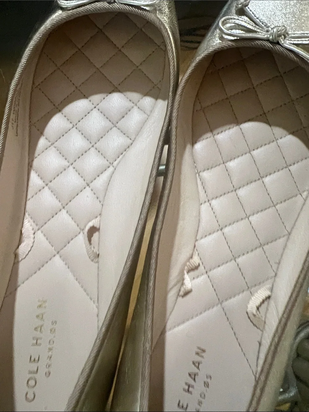 Cole Haan Metallic gold  Bow Ballet Flats